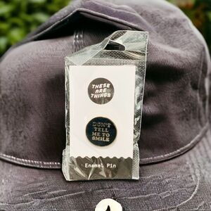 Funny Pin Black & Silver Enamel Pin DON’T TELL ME TO SMILE Pin Brooch Pin